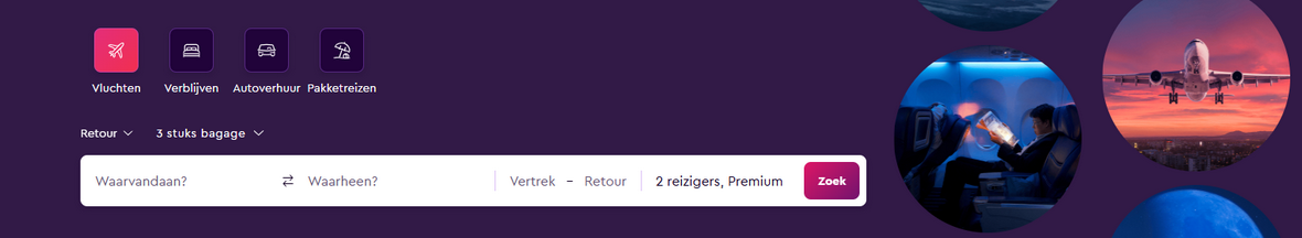 Banner vliegtickets vergelijker